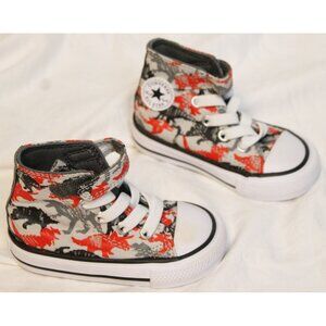 Converse Toddler Boy Dino Shoes sz 4 Sneakers Hi Top All Star Chuck Taylor Ankle